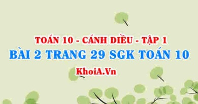 Bài 2 trang 29 SGK Toán 10 tập 1 Cánh Diều